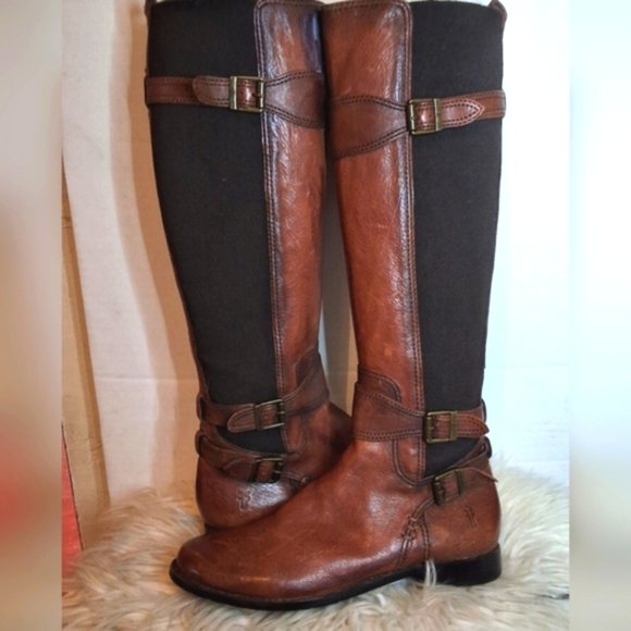 Frye Tall Anna Gore Side Zip Boots 6.5 - Picture 1 of 15